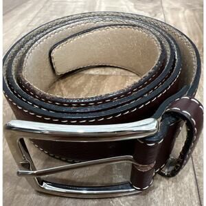 #1 MENSWEAR DeSanto Made in Italy Brown Leather Wide Belt 34 Very Soft